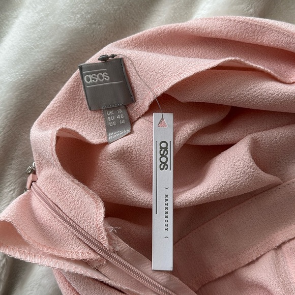 NWT ASOS MATERNITY STRUCTURED MIDI DRESS W SCOOP NECK FRNT V BACK W ZIPPER - Picture 4 of 4